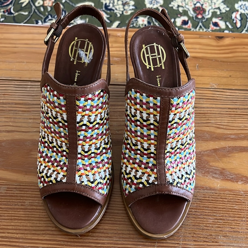 House of Harlow 1960 Teagan woven leather sling back, size 40  (US 9.5)